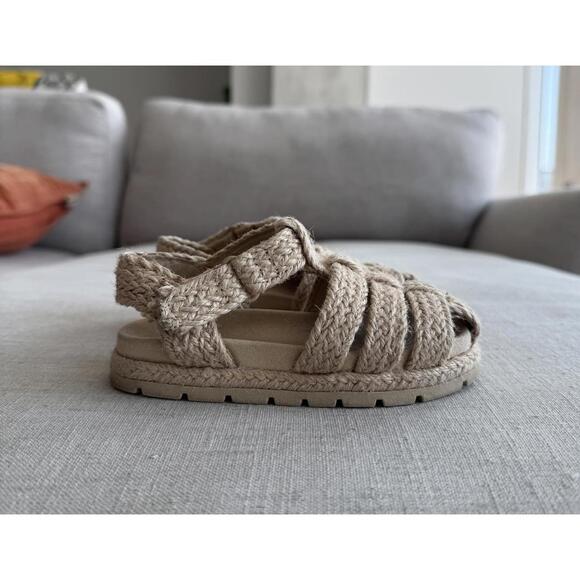 Zara Toddler Jute Fisherman Sandals Size 23 EU 7 US | Neutral Summer Shoes - Picture 5 of 8